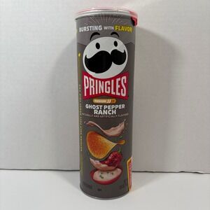 Pringles Medium Heat Ghost Pepper Ranch Potato Chip 5.2oz Can RARE Discountinued